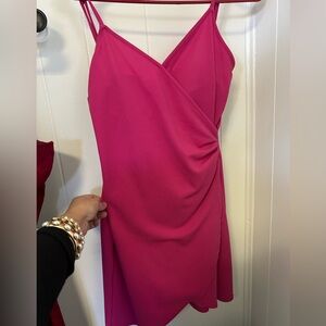 Lily Rose Strapless Fuchsia Dress
